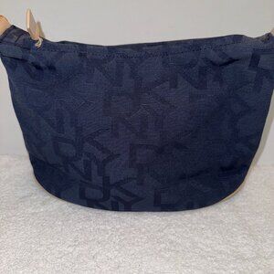 DKNY Signature Small Purse bag NAVY logo canvas leather Trim clutch